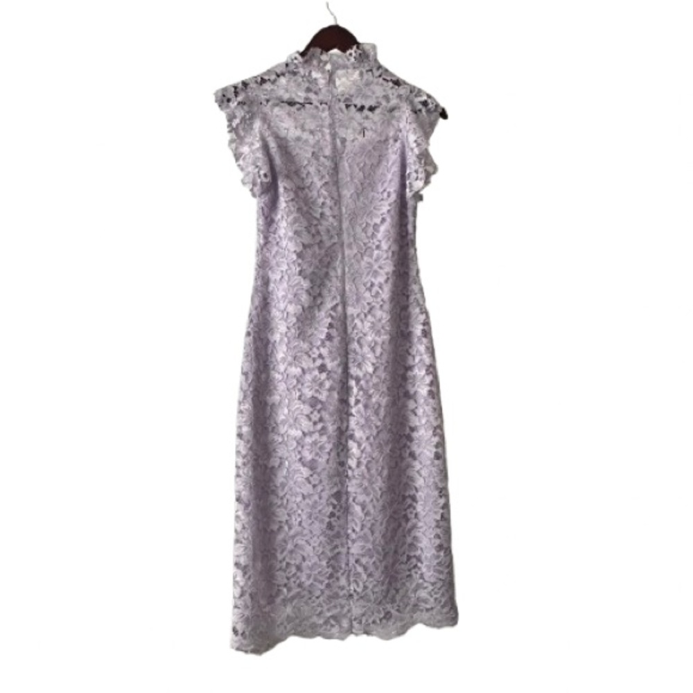 Enfocus Studio Women's 6 Purple/Lavender Sleeveless Sheath Midi Dress Mock Neck - Picture 9 of 13